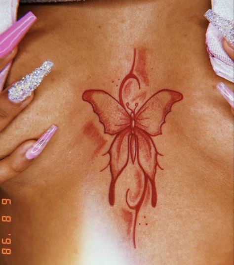 Things To Add To Tattoos, Pelvic Tattoos Women Ideas Small, Sternum Tats For Women, Shoulder Tattoos With Names, Back Tattoos That Wrap Around, Center Of Chest Tattoo Female, Sternum Tattoos For Women Unique, Tattoo On Breast Women, Tattoos For Underboob