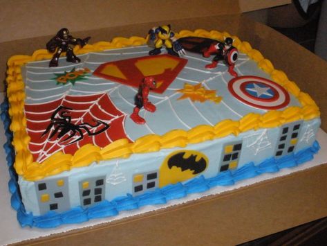 1000+ images about Birthdays! on Pinterest | Sheet Cakes, Super Hero Birthday and Superhero Cake Superhero Cakes, Hero Cake, Super Hero Birthday Party, Superhero Birthday Cake, Super Hero Birthday, Avenger Birthday Party, Decorative Cakes, Super Hero Party, Superhero Cake