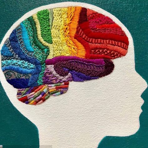 Brain Embroidery, Anatomical Embroidery, Anatomy Embroidery, Nurse Embroidery Designs, Nurse Embroidery, Brain Art, Diy Bead Embroidery, Medical Art, Cute Embroidery