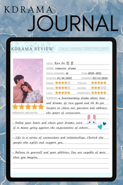 Kdrama Tracker Template, Kdrama Review Journal, Kdrama Review Template, Korean Aesthetic Journal, Series Journal Ideas, Kdrama Journal Ideas, K Drama Journal, Kdrama Tracker, Kdrama Ideas