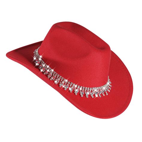 PRICES MAY VARY. ✨Comfortable Material - This hat is made of 65% cotton and 35% polyester, which is lightweight and skin-friendly. It is comfortable to wear for a long time without feeling uncomfortable and is very affordable and durable ✨Exquisite Design - The rhinestones of this cowboy hat sparkle under the light and combine fashion elements to make you the center of attention, perfect for everyday or party wear ✨Size - The head circumference of the hat is 56-58cm/22-22.8 inches, which is suit Aerith Outfit, Bling Cowgirl Hat, Red Cowboy Hat, Valentine Hats, Feeling Uncomfortable, Rhinestone Cowgirl, Fashion Elements, Hat Wide Brim, Western Cowboy Hats