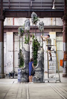 Succession 2016 on Behance Primitive Bathrooms, Industrial Building, Cement Art, Concrete Sculpture, Australian Plants, Colossal Art, Cement Planters, Concrete Crafts, Concrete Projects