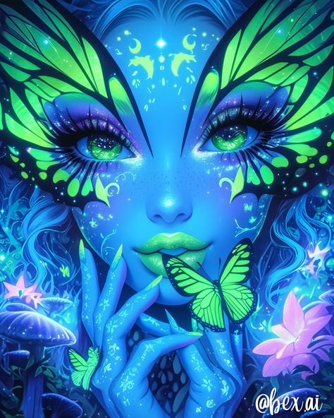 Fairy Neon Magic “Blue & Green” - #huely2024 @nickocreates.ai Link in bio for shop and wallpapers! 💖Kawaii Partners @pink.cutie.princess #ai #aiart #aiartcommunity #midjourneygallery #synthographers #midjourneyart #midjourney_bot #bestaiart #midjourneyfantasy #niji6 #aicharacter #characterdesigns #aiartlove #aicreation #fantasyart #fantasyai #dreamlike_edit #kawaiiai #kawaiicore #neonglow #lisafrank Neon Fairy, Eyeball Art, Neon Nights, Kawaii Core, My Fantasy World, Neon Glow, Fantasy Art Landscapes, Colorful Wallpaper, Fantasy World