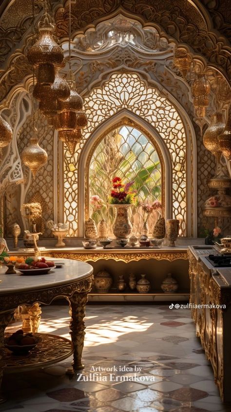 Arabian Kitchen, Sun Palace, Painting Mood, Game Level Design, Outdoor Greenhouse, Palace Interior, Cosy Room, Old Lights, Fantasy Setting