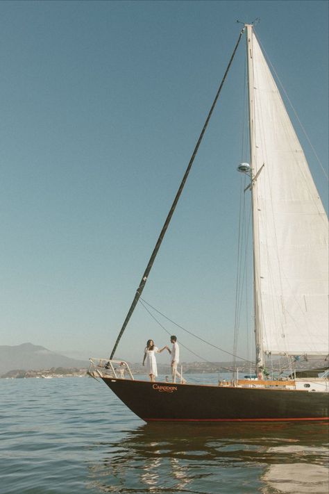 Couple On Sailboat, Sailboat Date, Sailboat Engagement Shoot, Boating Engagement Photos, Sailboat Maternity Photos, Sailboat Couples Photos, Sailing Engagement Photos, Nantucket Engagement Photos, Sailboat Wedding Photos