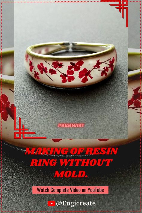 Making a Resin Ring Without a Mold Resin Rings Diy, Diy Copper Ring, Diy Resin Ring, Resin Ring Mold, Resin Paper, Chanel Ring, How To Make Resin, Resin Rings, Christmas Ring