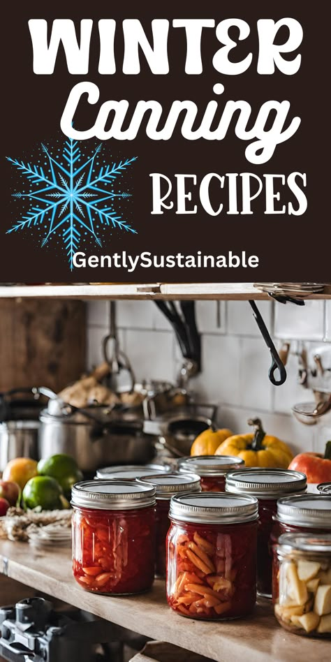 Winter can be one of the best times to can food! Why not make a big batch of soup or stew and put some away in your pantry for later? Learn how to can your own "fast food" for quick meals with these amazing winter canning recipes! #canning #mealsinjars #canningrecipes Old Time Canning Recipes, Canning Recipes For Diabetics, Canning Meals In Jars, Things To Can In The Winter, Canning Buttermilk, Veggies To Can, Pressure Cooker Canning Recipes, Pressure Canned Meals, Holiday Canning Recipes