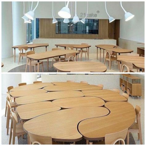 Office furniture Workplace Design Collaborative Space, Multifunctional Furniture Design, Cafeteria Design, Homeless Housing, School Tables, Modular Table, Puzzle Table, Stainless Steel Furniture, Fun Furniture