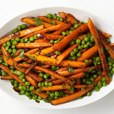 Roasted Peas And Carrots, Carrots And Peas Side Dishes, Pea And Carrot Recipes, Peas Carrots Recipe, Carrot And Peas Recipes, Carrots And Peas Recipes, Peas And Carrots Recipe Side Dishes, Cabin Night, Peas And Carrots Recipe