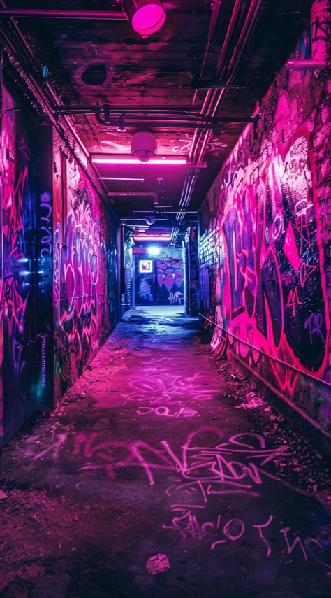 Cyberpunk Pink Aesthetic, City Punk Aesthetic, Club Wallpaper, Purple Graffiti, Sin City Aesthetic, Neon City Aesthetic, Retro Cyberpunk Aesthetic, Cyberpunk City Aesthetic, Neon Goth Aesthetic