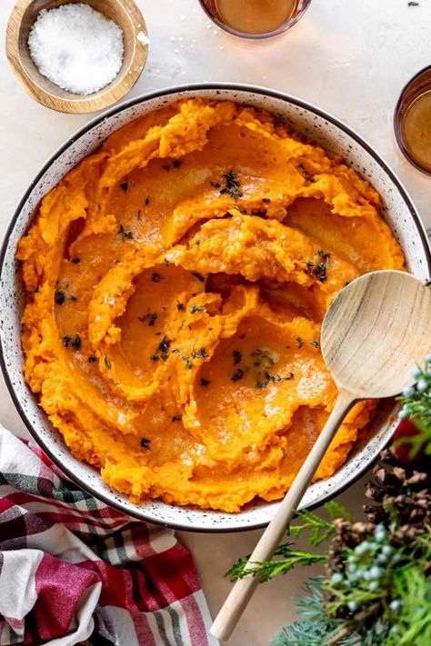 Whipped Sweet Potatoes, Sweet Potato Recipes Mashed, Sweet Potato Mash, What Is For Dinner, Baked Sweet Potato, Half And Half, Mashed Sweet Potatoes, Potato Dishes, Sweet Potato Recipes