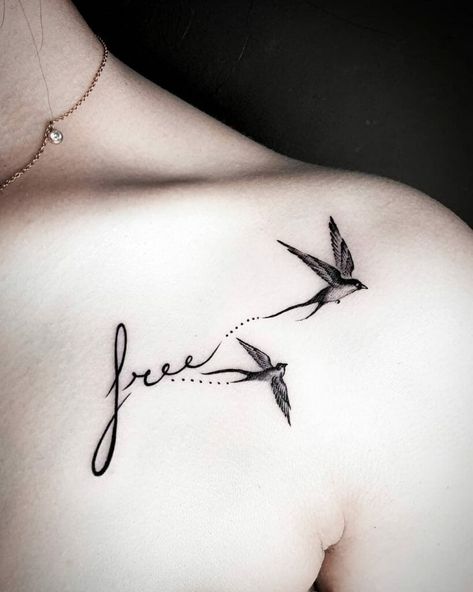 Free Like A Bird Tattoo, Freedom Tattoo Ideas Men, Strong Woman Tattoos Ideas, Set Free Tattoo Ideas, Beautiful Bird Tattoos For Women, Single Life Tattoo, Free Tattoo Designs Words, Yet I Rise Tattoo, Free At Last Tattoo