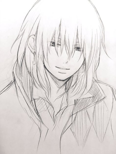 Drawing Howl's Moving Castle, Howl Drawing Sketch, Howls Moving Castle Sketch, Ghibli Drawing Sketch, Howl Sketch, Howls Moving Castle Drawing, Studio Ghibli Sketch, Ghibli Sketch, Sophie Howl's Moving Castle