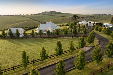 Driveway Entrance Landscaping, Tree Lined Driveway, Driveway Entrance, Farm Layout, Driveway Design, Farm Lifestyle, Family Estate, Modern Farmhouse Exterior, Dream House Exterior