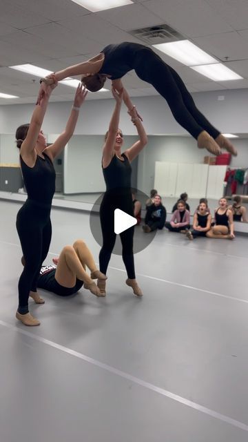 3 Person Tricks, 4 Person Stunts, Partner Tricks, 2 Person Stunts, Dance Tricks, Teaching Dance, Partner Yoga Poses, Acro Dance, Dance Picture Poses