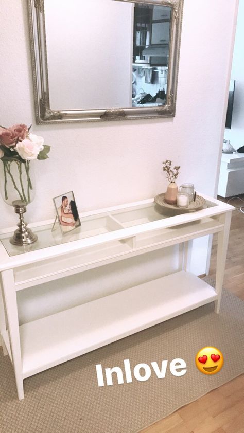 Ikea Liatorp Console Table, Liatorp Console Table, Airy Entryway, Ikea Console, Hall Table Decor, Ikea Liatorp, A Cute Hairstyle, Hallway Table Decor, Entrance Table Decor