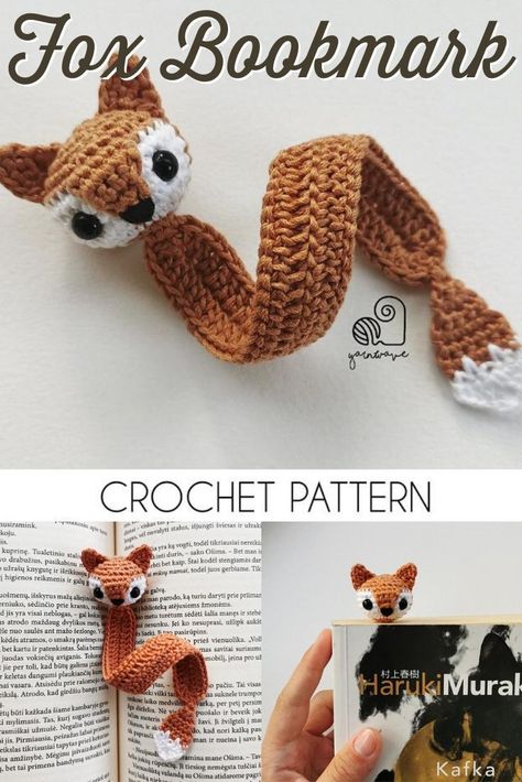 Absolutely fun crochet bookmark pattern. Cute little fox bookmark amigurumi crochet pattern. Perfect last minute gift idea for a bookworm! #crochetpattern #amigurumipattern #crochetbookmark #crochetfox #patternroundup #craftevangelist Fox Bookmark, Marque-pages Au Crochet, Bookmark Crochet, Mini Amigurumi, Crochet Bookmark Pattern, Amigurumi Fox, Easy Knitting Projects, Confection Au Crochet, Pola Amigurumi