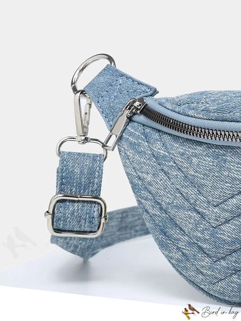 BirdinBag - Minimalist Denim Waist Pack with Decorative Stitching - Stylish and Functional #jeansbagdiyideas #jeansbagdiyeasy #jeansbagdiypattern Jeans Bag Diy, Diy Jean Bag, Recycled Jeans Bag, Banana Bag, Denim Decor, Recycled Jeans, Adjustable Bag, Decorative Stitching, Denim Diy