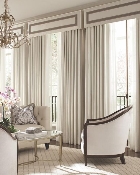 French Door Coverings, Curtain Pelmet, Glow Design, Diy Window Treatments, Door Coverings, Khao Yai, Luxury Curtains, Bedroom Curtains, Curtain Call