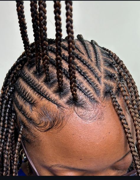 Brown Cornrows Braids, Brown And Black Braids, Brown Cornrows, Big Cornrows, Latest Hair Braids, Braids Short, Short Box Braids Hairstyles, Braided Hairstyles For Black Women Cornrows, Twisted Hair