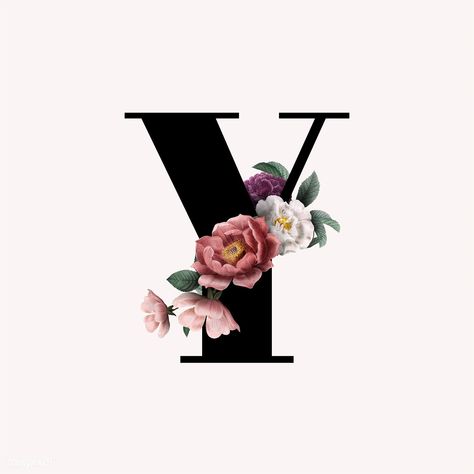 Classic and elegant floral alphabet font letter Y vector | free image by rawpixel.com Y Letter Wallpaper, Y Alphabet, Y Letter, Logo Online Shop, Floral Font, Stylish Alphabets, Alphabet Font, Alfabet Letters, Floral Alphabet