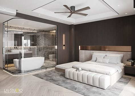 Hotel Room Suite Interior Design, Bedroom Bathroom Open Concept Master Suite, Master Bathrooms With Bathtub, Luxury Bedroom Floor Plan, Connected Bathroom And Bedroom, Bathtub In Bedroom Master Suite, Suite Room Design Hotel, Bathtub In The Bedroom, Small Luxury Hotel Room