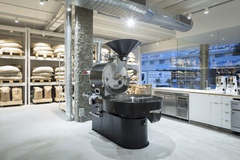 Coffee Roasting Room, Raw Coffee Beans, Coffee Bean Roasters, Modern Coffee Shop, Coffee Lab, Coffee Roastery, Industrial Coffee, Coffee Shop Aesthetic, Coffee Plant