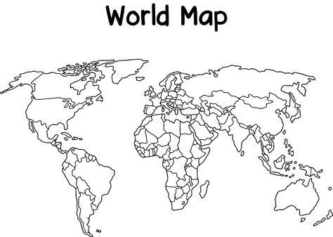 Outline World Map, Blank Map Of The World, World Map Svg Free, World Map Printable Free, World Map Outline Printable, World Map Sketch, World Map Drawing, World Map Black And White, Full World Map