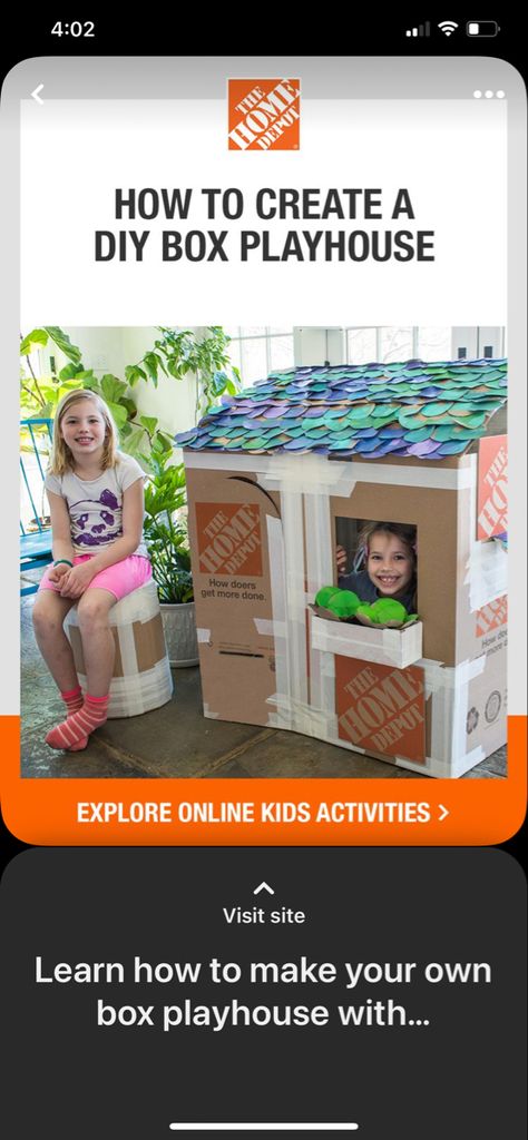 Cardboard Houses For Kids, Playhouse For Kids, Cardboard Playhouse, Kids Workshop, Build A Playhouse, Home Together, Kids Imagination, Cardboard House, Diy Cardboard