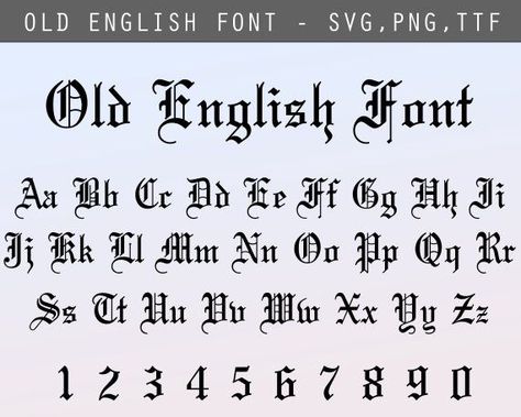 Old School Numbers Font, Ole English Font, Old English Font Alphabet, Old Numbers Font, Old English Gothic Font, Old Time Font, Number Styles Fonts, Old English Tattoo Ideas, Old English Numbers Tattoo