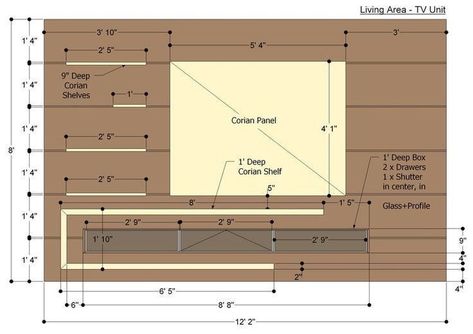 DIY Wood projects Tv Panneling, Rocking Chair Woodworking Plans, Furniture Details Drawing, Detail Drawing, Tv Unit Furniture, Tv Cabinet Design, Tv Unit Interior Design, Modern Tv Units, Wall Tv Unit Design