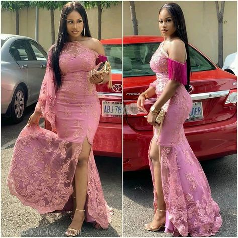 Robe Dote, Empress Clothing, Latest Lace Styles, Nigerian Lace Dress, Aso Ebi Lace Styles, African Party Dresses, Nigerian Lace Styles, African Lace Styles, Lace Gown Styles