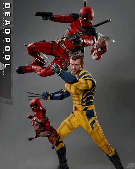 🎉 The Merc with a Mouth is about to jump into your collection! 🔥 Pre-order the all-new Deadpool Hot Toys Figure now at Infinity Collectables! In celebration of the highly-anticipated Deadpool & Wolverine movie, Hot Toys brings to life this movie-accurate masterpiece. With interchangeable eye pieces, a perfectly tailored suit, and Deadpool’s iconic weapons, this figure lets you bring the wise-cracking antihero to life on your shelves. Plus, Dogpool, Babypool & Headpool joins the action!  Stay ... Deadpool Statue, Deadpool Figure, Boy Braids, Wolverine Movie, Braids For Boys, Albino Animals, Logan Wolverine, Tailored Suit, Boys Toys