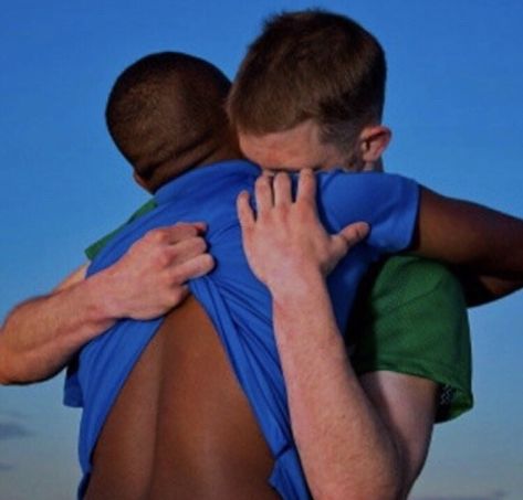 Man Hug, Gay Aesthetic, Black And White Love, Interracial Love, Human Poses Reference, Interracial Couples, The Embrace, Human Poses, Two Men