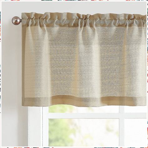 jinchan Casual Weave Valance Curtains for Kitchen Living Room Bathroom 18 Inch Linen Textured Semi-Sheer Window Valance Privacy Farmhouse Half Window Curtains Country Valance 1 Panel Rod Pocket Beige Curtains Or Shades, Half Window Curtains, Country Valances, Sheer Valances, Linen Valances, Vermont Country Store, Country Curtains, Curtain Valance, Rod Pocket Curtains