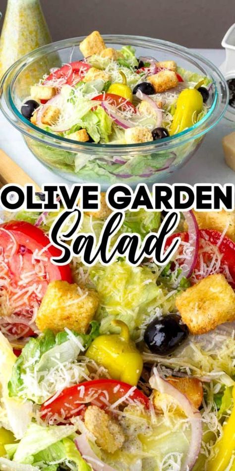 Salad Pepperoncini, Olive Garden Salad Recipe, Garden Salads, Garden Salad Recipe, Vegetable Meals, Copycat Food, Olive Garden Salad, Simple Salads, Gf Food