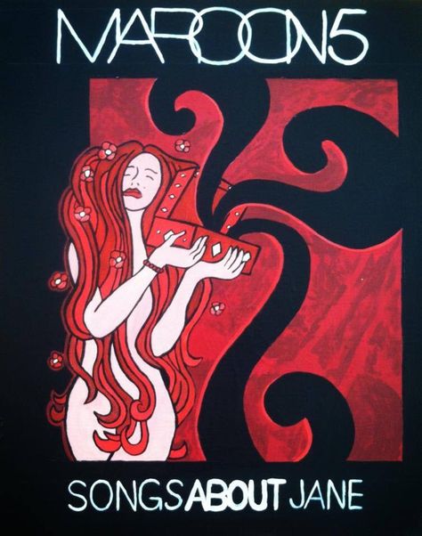 Acrylic painting inspired by maroon fives album songs about Jane Songs About Jane Album Cover, Songs About Jane, Music Recs, Maroon 5, Album Songs, Dark Red, Album Covers, Tatting, Acrylic Painting