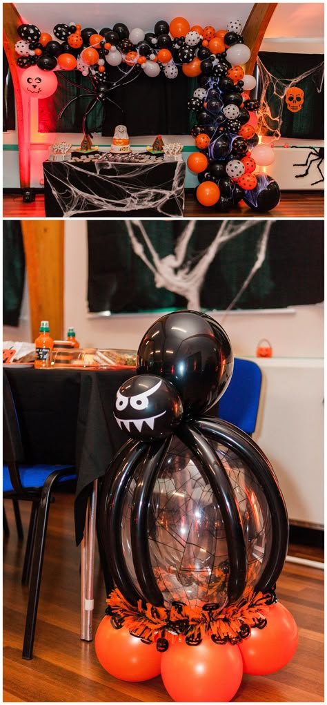 Halloween Balloon Centerpiece Ideas, Halloween Filled Balloons, Ballon Halloween Decoration, Halloween Decorations With Balloons, Halloween Bobo Balloon Ideas, Halloween Stuffed Balloon Ideas, Halloween Decor Balloons, Halloween Bubble Balloons, Balloon Decorations Halloween