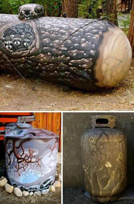 Creative and fun designs for your propane tank. For more information about propane service in Central Ontario visit http://www.budgetpropaneontario.com/ Painted Propane Tanks, Propane Tank Art, Grill Gas, Propane Tank Cover, Propane Tanks, Lp Tank, Fire Pit Patio, Propane Tank, Yard Work