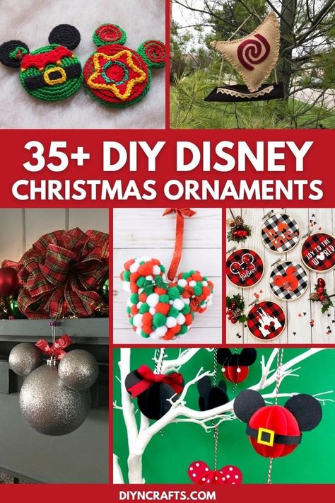 Mickey Mouse Themed Christmas Tree, Fun Diy Christmas Ornaments, Mickey Christmas Ornaments, Storybook Ornaments Diy, Disney Christmas Ornaments Diy, Disney Christmas Diy Decorations, Disney Crafts To Sell, Diy Mickey Ornaments, Mickey Ornaments Diy