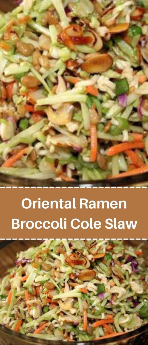 Oriental Ramen Broccoli Cole Slaw…. this is delicious! Broccoli Cole Slaw, Broccoli Slaw Salad, Broccoli Slaw Recipes, Best Coleslaw Recipe, Ramen Salad, Coleslaw Salad, Broccoli Slaw, Cole Slaw, Slaw Recipes