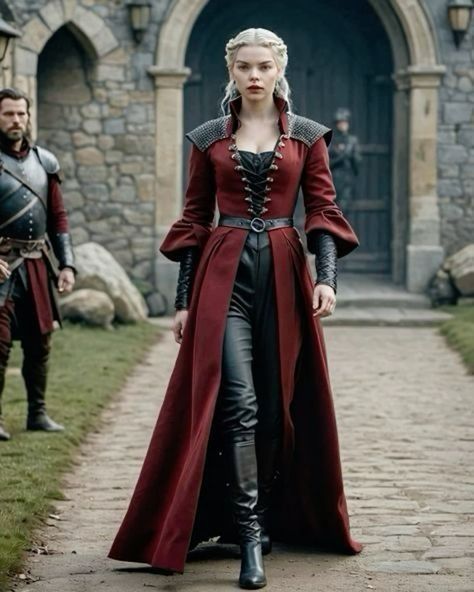 Game Of Thrones Outfits Inspiration, Game Of Thrones Dress Aesthetic, Targaryen Outfit Aesthetic, House Of Dragon Dresses, Targaryen Aesthetic Outfits, House Of The Dragon Fashion, House Of The Dragon Inspired Dresses, Fantasy Fashion Outfits, Targaryen Inspired Outfit