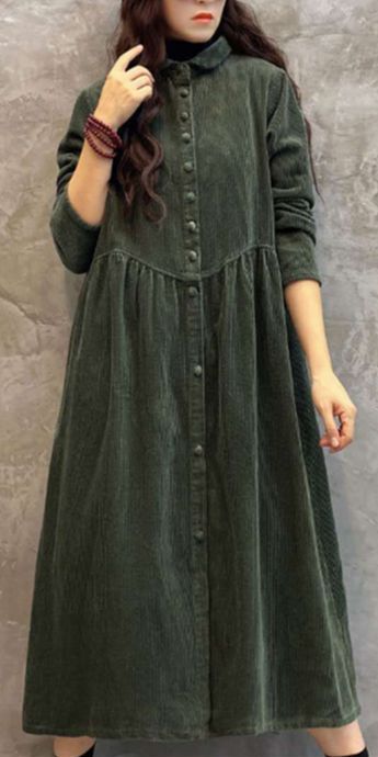 Green Buttons Dresses Loose Winter Autumn Dresses Casual Women Dresses ZRL97213 Check more at https://beautyfashionideas.com/dress/green-buttons-dresses-loose-winter-autumn-dresses-casual-women-dresses-zrl97213/ Winter Dresses With Sleeves Plus Size, Winter Dresses For 2022, Soft Winter Dresses, Curvy Women Casual Winter Dress, Cheap Long Winter Dresses, Cheap Cotton Long Sleeve Dresses, Winter Casual Shirt Dresses, Cheap Button-up Maxi Dress For Fall, Cheap Button-up Winter Dresses