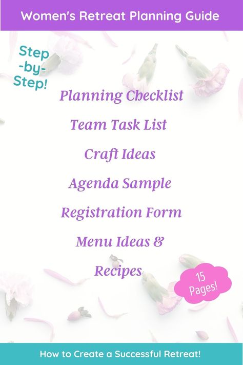 A step by step guide on how to plan a successful women's retreat. Organizing Events, Retreat Planning, Church Retreat, Women's Retreat, Women Church, Womens Retreat, Registration Form, Planning Checklist, Task List