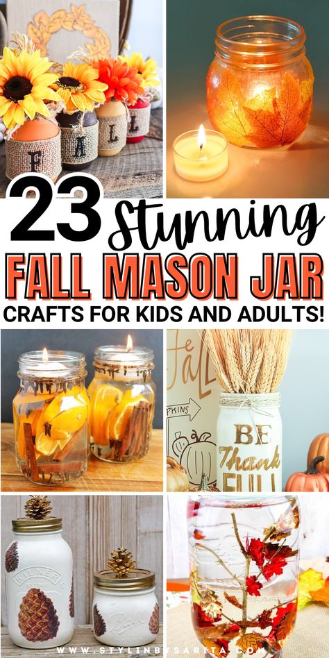 fall mason jar crafts Upcycling, Pint Jar Crafts, Paint Jars With Acrylic Paint, Pumpkin Jars Painted, Blue Mason Jar Ideas, Frankenstein Mason Jar, Small Glass Jar Crafts Diy Projects, Diy Fall Mason Jar Decorations, Mason Jar Ghosts