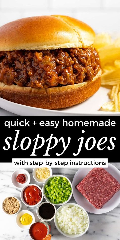 The Easiest Homemade Sloppy Joes Recipe Old Fashioned Sloppy Joe Recipe, Best Sloppy Joe Recipe, Crock Pot Sloppy Joes, Homemade Sloppy Joe Sauce, Sloppy Joe Recipe Easy, Homemade Sloppy Joe Recipe, Beef Chorizo, Sloppy Joe Recipe, Sloppy Joes Easy