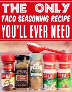 Taco Seasoning Recipe for 1 lb meat. BEST Homemade seasoning for your tacos... once you try it, you'll never go back to the packets from the store again! Plus, it's so fast and easy to make! Go grab the recipe and give it a try this week! Taco Mix Recipe Homemade Seasonings, Seasoning For Nacho Meat, Gf Taco Seasoning Recipe, Spicy Taco Seasoning Recipe, Taco Seasoning Recipe 1 Lb Meat, Diy Taco Seasoning For 1 Lb Meat, Easy Taco Seasoning For 1 Lb, Easy Homemade Taco Seasoning, Simple Taco Seasoning