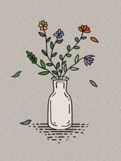 #art #drawing #cute #wallpaper #aesthetic #vase #flowers #plant Plant Easy Drawings, Flower Drawing Aesthetic Easy, Spring Line Drawing, Spring Drawings Ideas Art Flowers, Flowers Drawing In A Vase, Plant Vase Drawing, Flower Vase Line Art, Simple Flower Vase Drawing, Flower With Vase Drawing