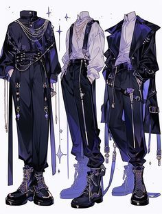 Mens Anime Inspired Outfits, Villian Outfit Male, Male Cyberpunk Outfit, Korean Casual Outfits Men, Cloth Sketch, Futuristic Fashion Male, Simple Style Outfits, Art Outfit, Social Art