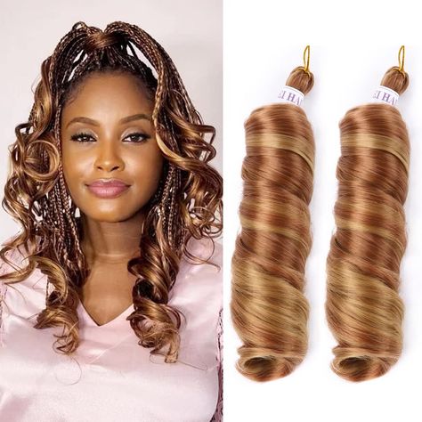 PRICES MAY VARY. 💙💛💚【Hair Style】French Curls Bulk Hair for Women.Color&Size:1B #4 #27 #30 T1B/27 T1B/30 Tbug C14 P4/30 P27/30/613 P30/27 P30/613 P4/27/613 P4/30/613;12Inch&18Inch&24 Inch Available. 💜💚💗【Advantage design】The Spiral Curly Braiding Hair Bouncy Synthetic Hair Is Made With Skin-Friendly High-Quality Synthetic Fiber Which Is Soft And Natural.Super Lightweight & Comfortable to Wear.Quick to Install And Easy to Braid. 💖💗💙【DIY Style】You Can Your French Curly Braiding Hair Accordi Hair For Box Braids, Curly Braiding Hair, Hair French, French Curl, Hair Crochet, Synthetic Hair Extensions, Braiding Hair, Head Shapes, Box Braids Hairstyles